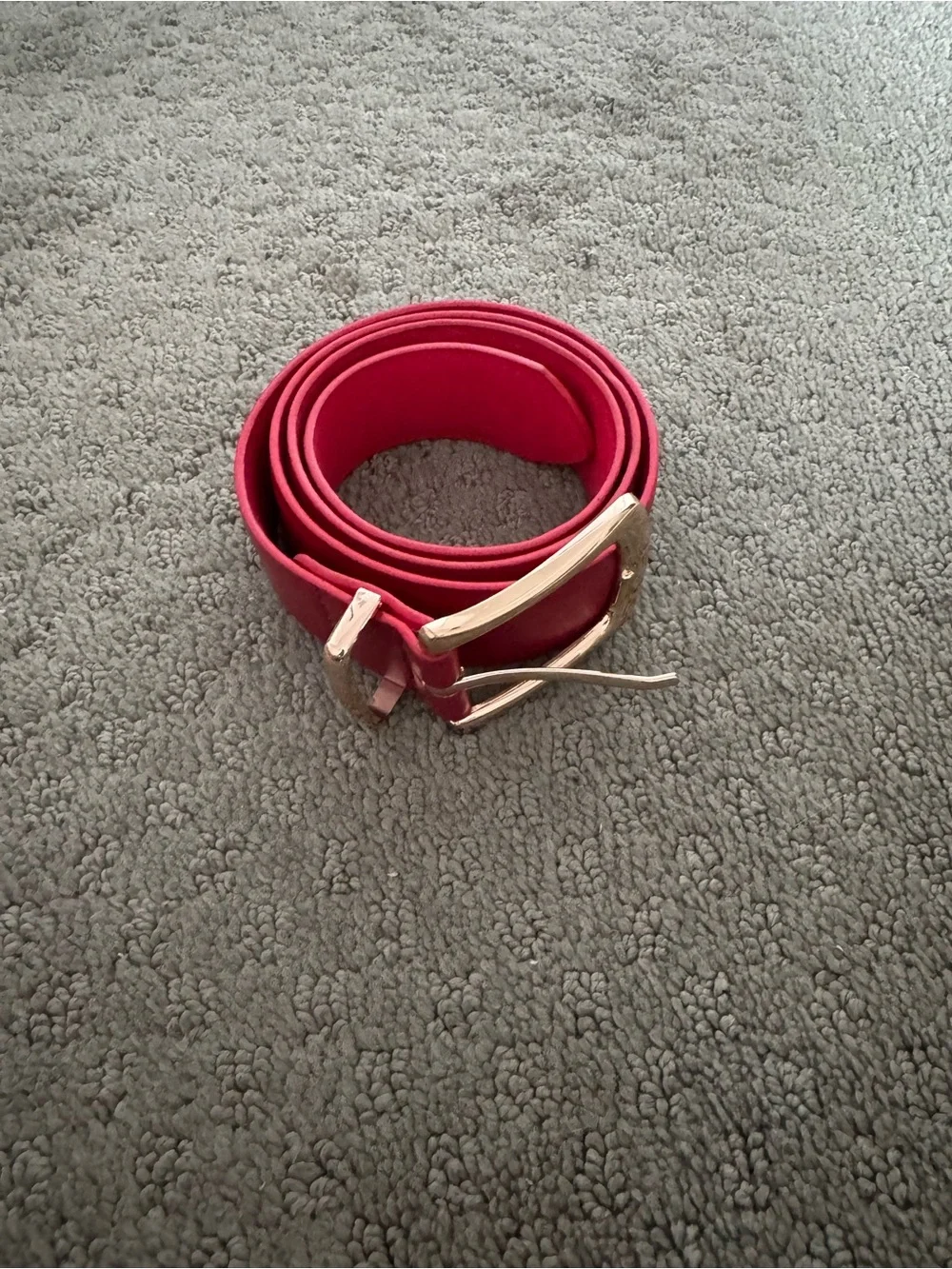 Amazon Women's Red Belt with Gold Buckle
